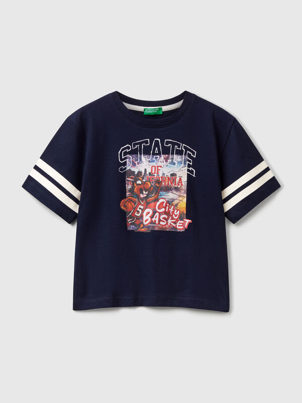 Over-Fit-T-Shirt mit Fotodruck Jungen