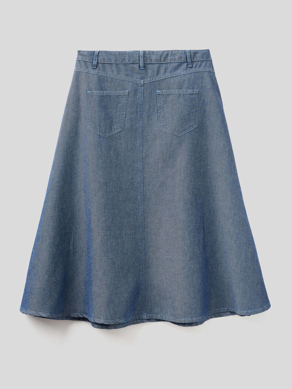 Midirock aus Denim in einer Baumwollmischung image number 2