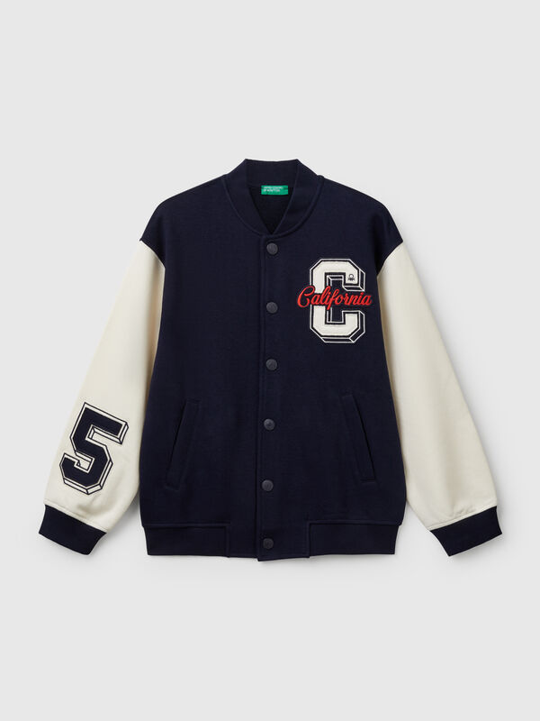 Over-Fit-Bomberjacke mit Stickerei Jungen