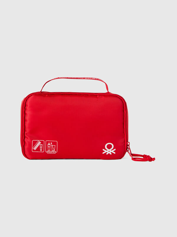 Kosmetiktasche in Rot mit Haken