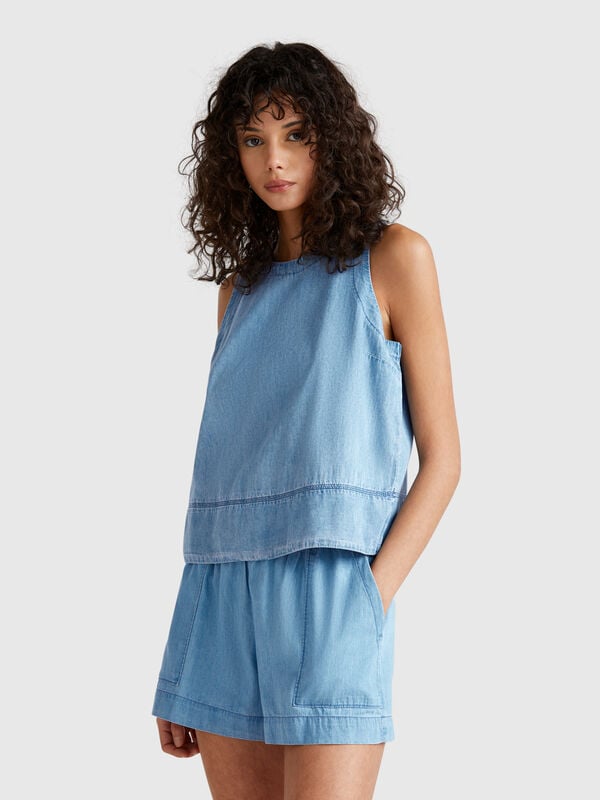Chambray-Bluse Damen