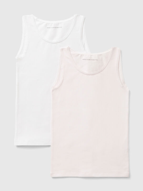 Zwei Tanktops aus Stretch-Baumwolle Mädchen