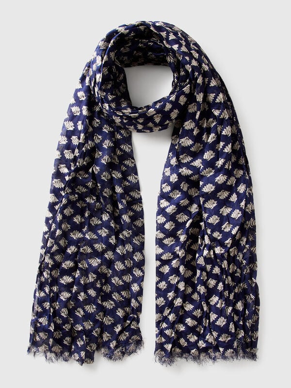Schal aus Viskose mit Blumenmuster Damen