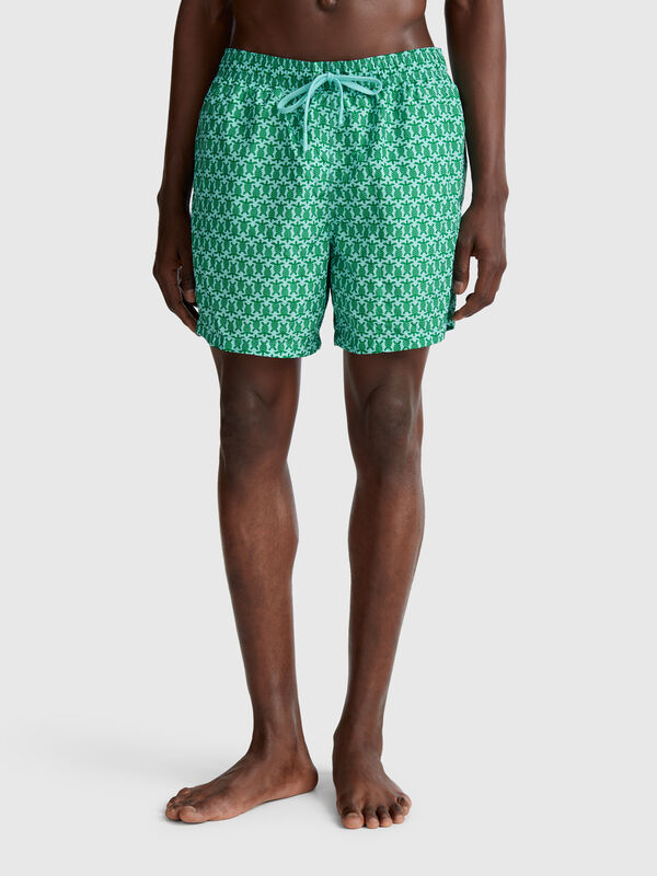 Gemusterte Badeshorts aus Nylon Herren