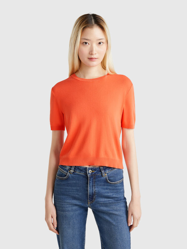 Kurzarmhemd aus 100 % Baumwolle Damen