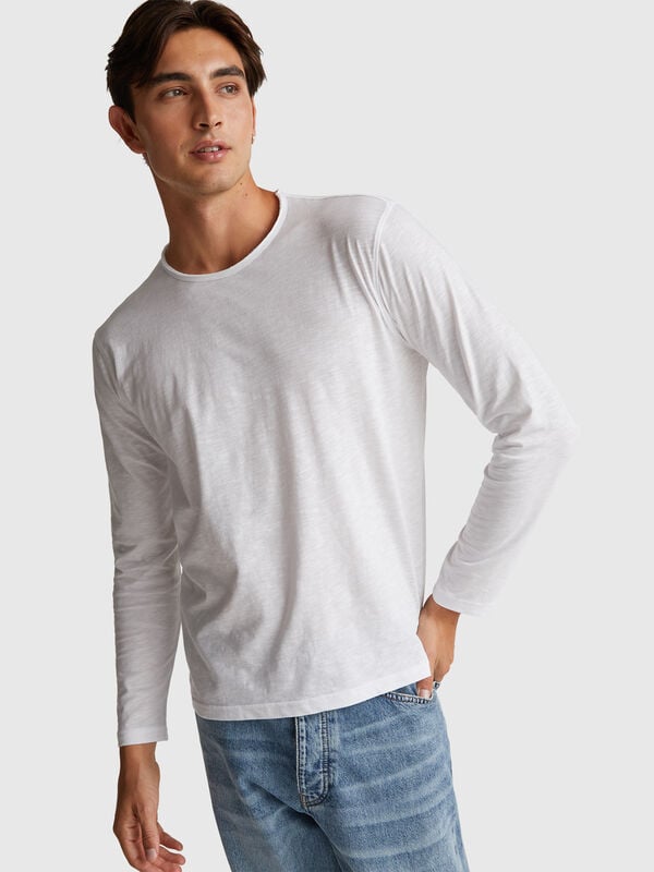 Langarm-T-Shirt aus 100 % Baumwolle Herren