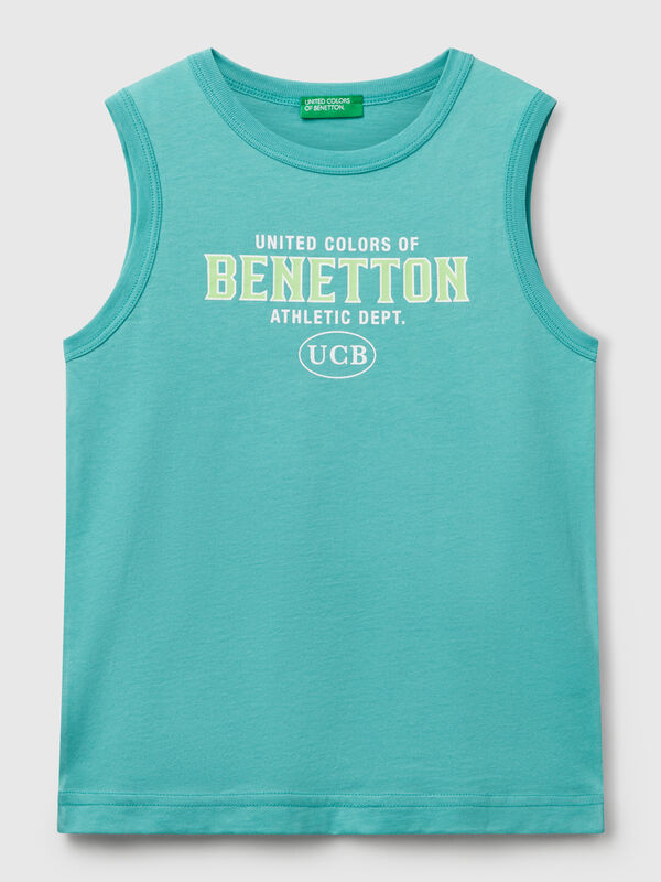 Tanktop aus 100 % Bio-Baumwolle mit Logo Jungen