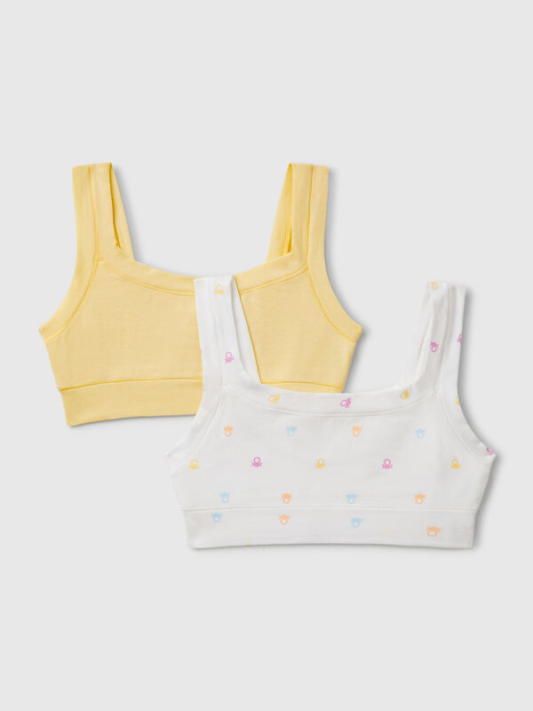 Zwei Bralettes aus superelastischer Baumwolle Mädchen
