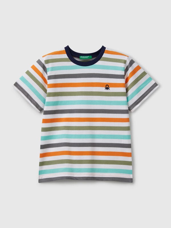 Gestreiftes T-Shirt aus 100 % Baumwolle Jungen