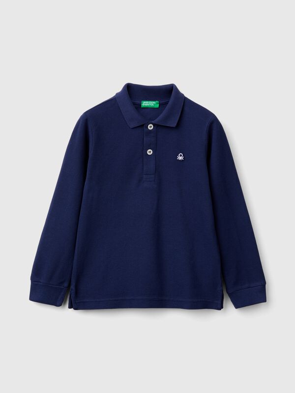 Langärmeliges Poloshirt aus Baumwolle Jungen
