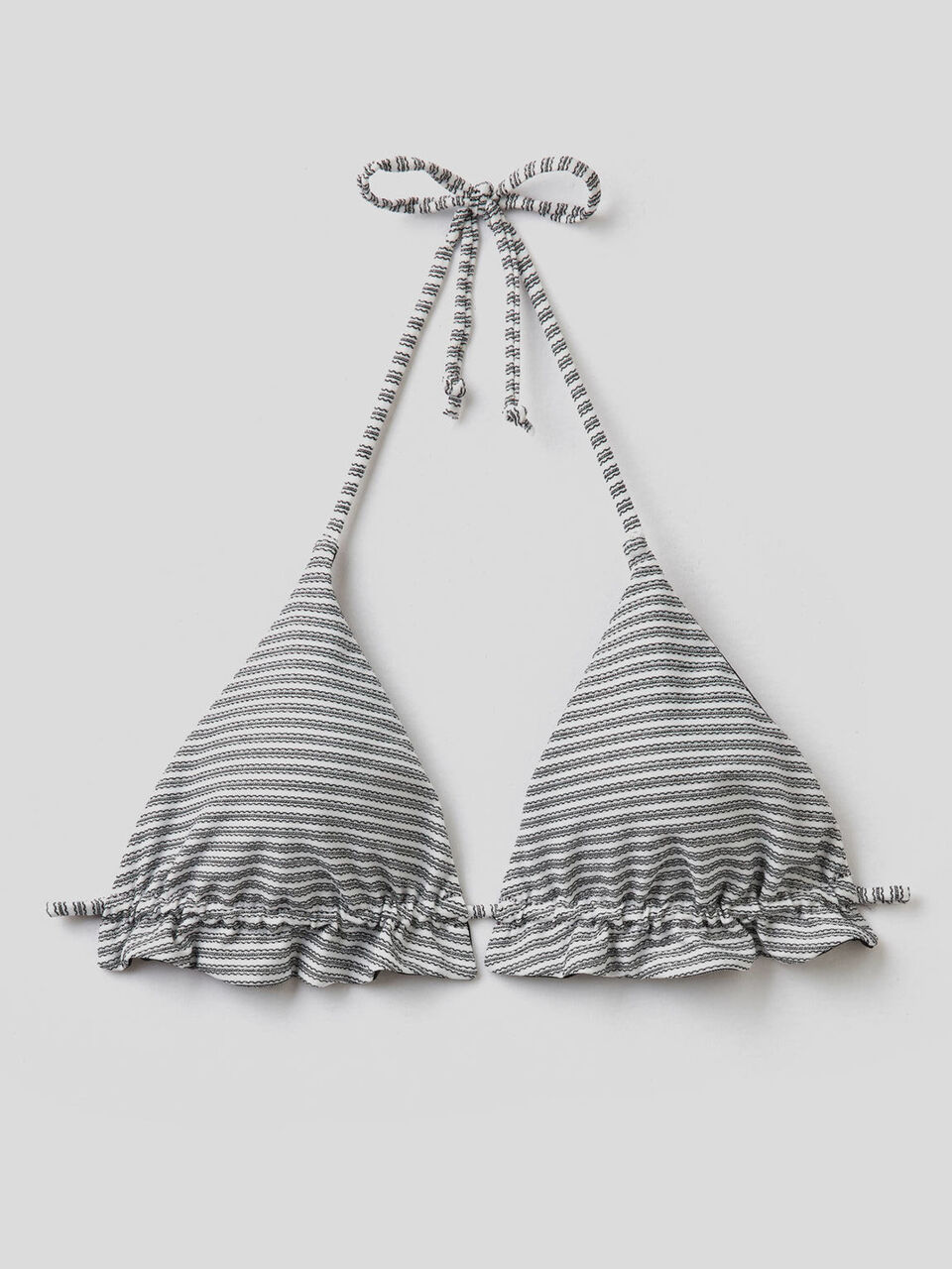 Gestreifter Triangel-BH mit Lurex image number 1