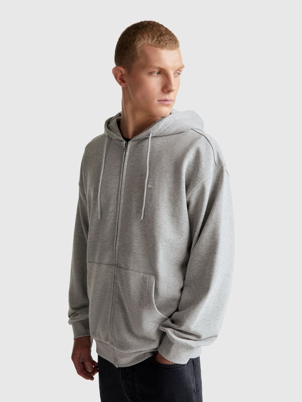 Baumwoll-Sweatshirt mit Reißverschluss und Kapuze Herren