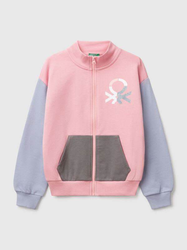 Sweatshirt mit Reißverschluss und hohem Kragen Mädchen