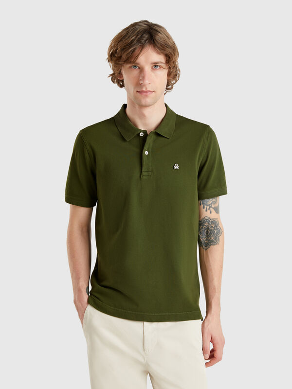Slim Fit Poloshirt in Olivgrün Herren