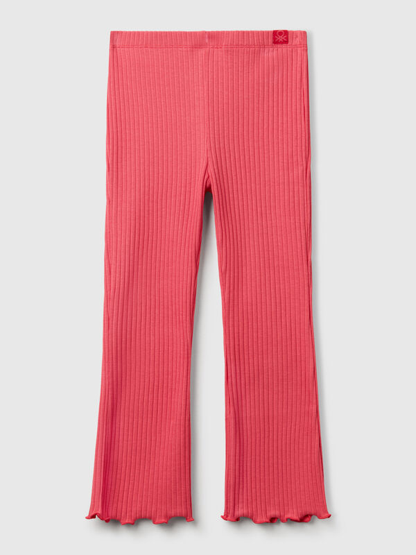 Leggings aus Stretch-Baumwolle mit Schlaghosen-Passform Mädchen