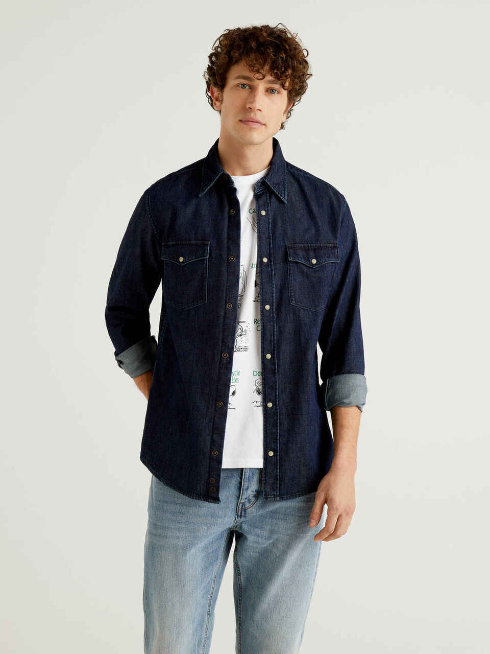 Hemd aus Denim in reiner Baumwolle Herren image number null