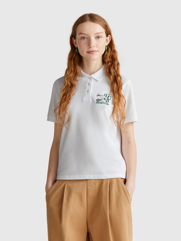 Kastenförmiges T-Shirt mit Eiscreme-Aufdruck Damen