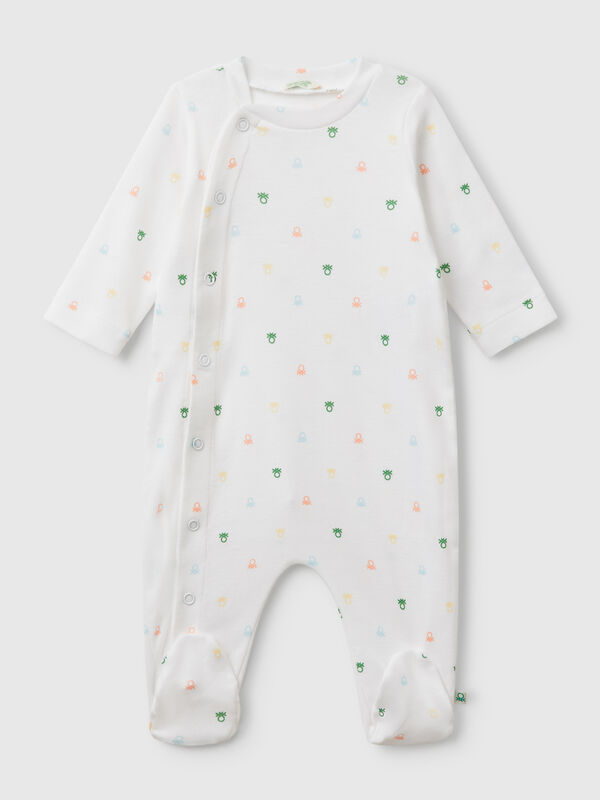 Langer Overall mit gemustertem Aufdruck Newborn