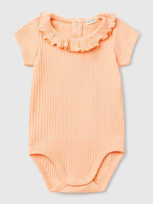 Body mit Kragen aus Stretch-Baumwolle Newborn