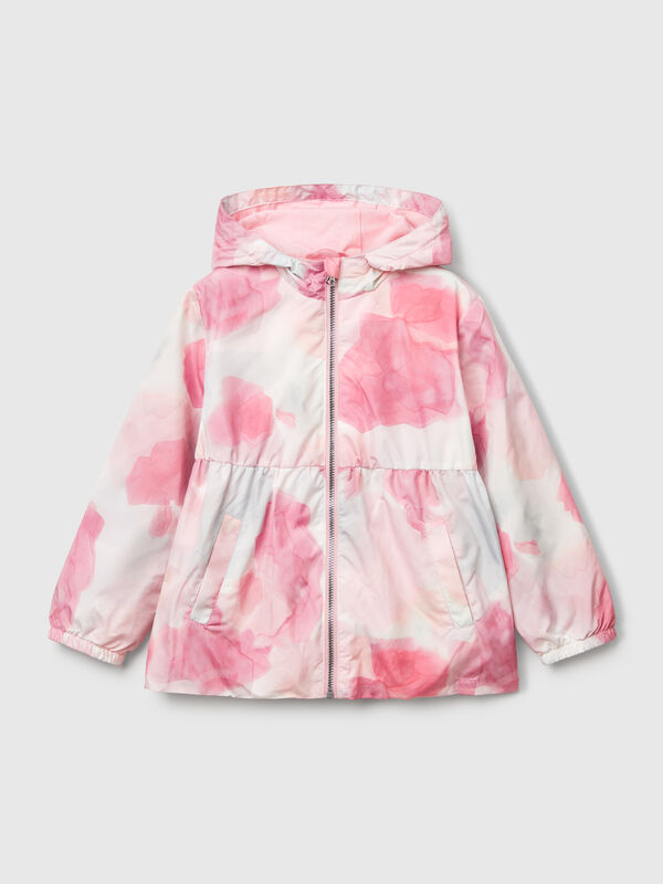 Gemusterte Nylonjacke Mädchen