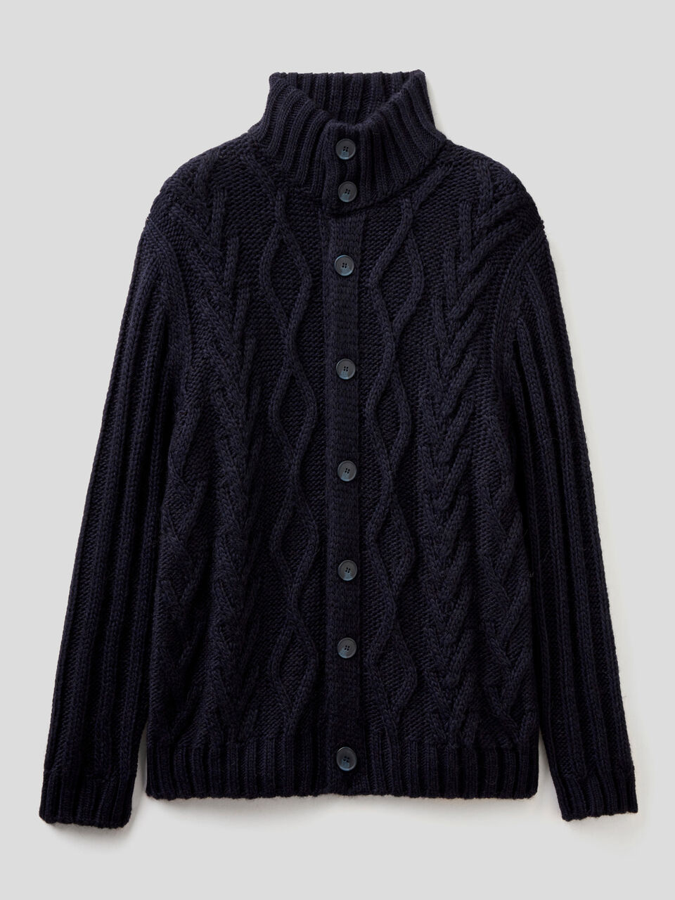 Strickjacke mit hohem Kragen und besonderer Verarbeitung image number 1