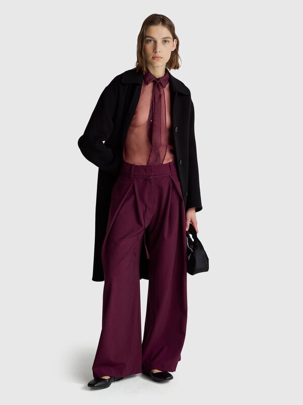 Flanellhose mit weiter Passform Damen