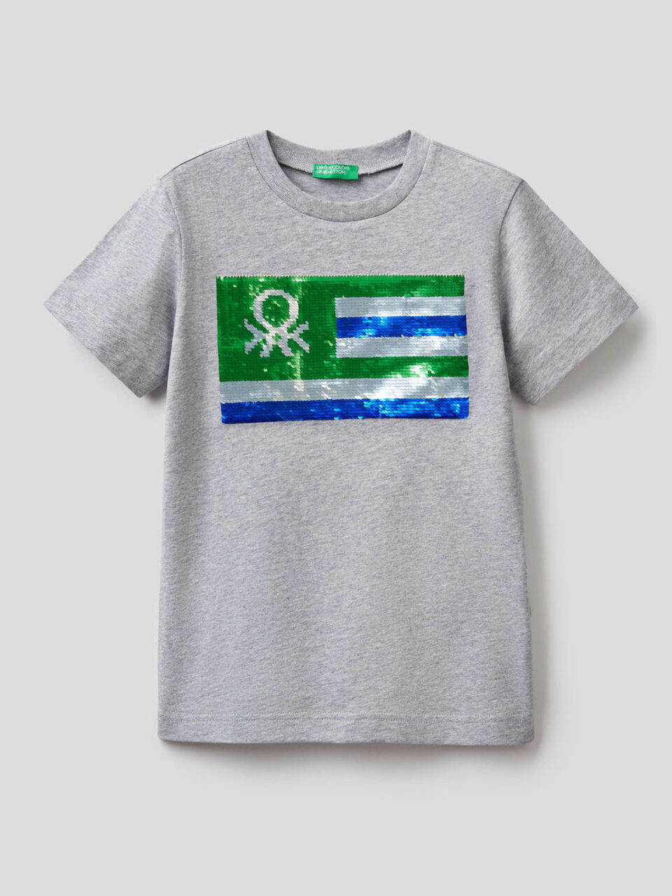 T-Shirt aus reiner Baumwolle mit Pailletten image number 1