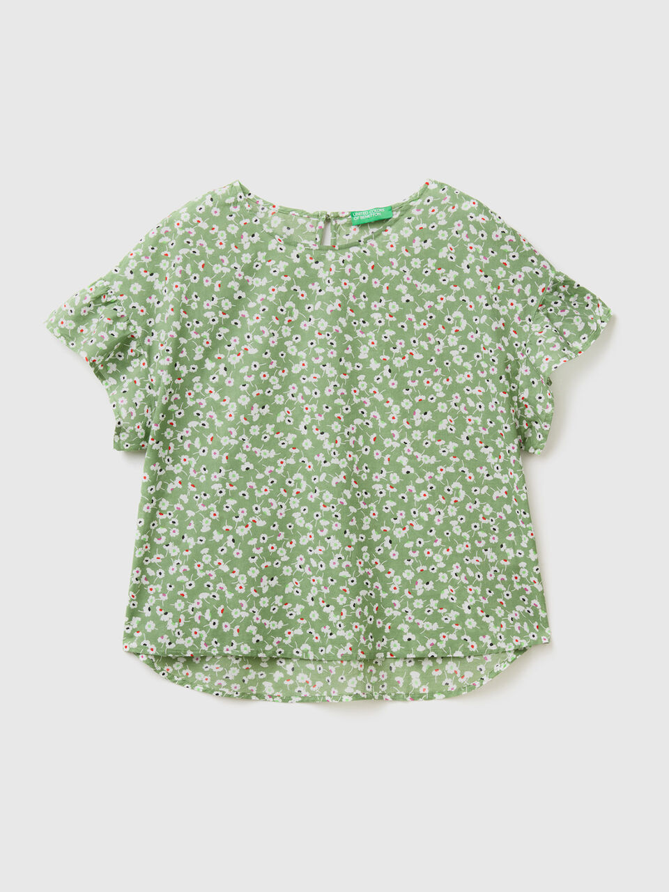 Gemusterte Bluse aus reiner Baumwolle image number 1