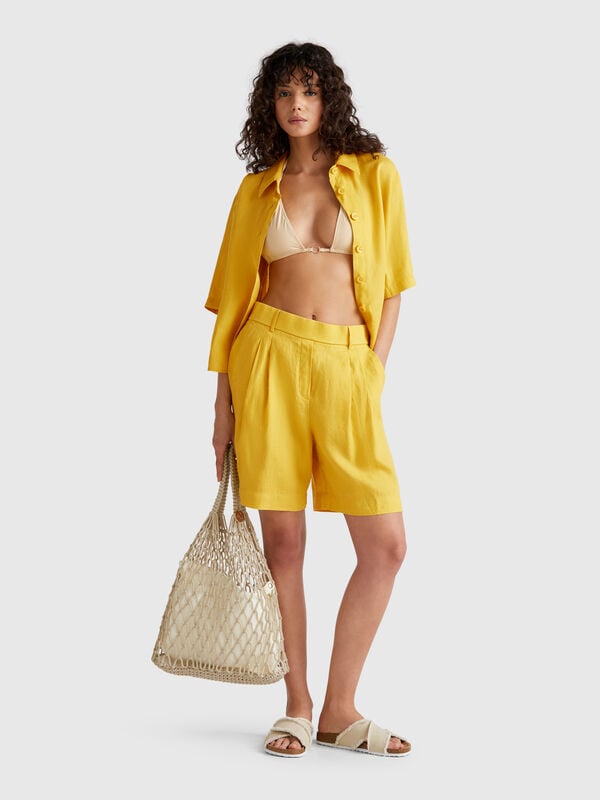 Bermudashorts aus 100 % Leinen Damen