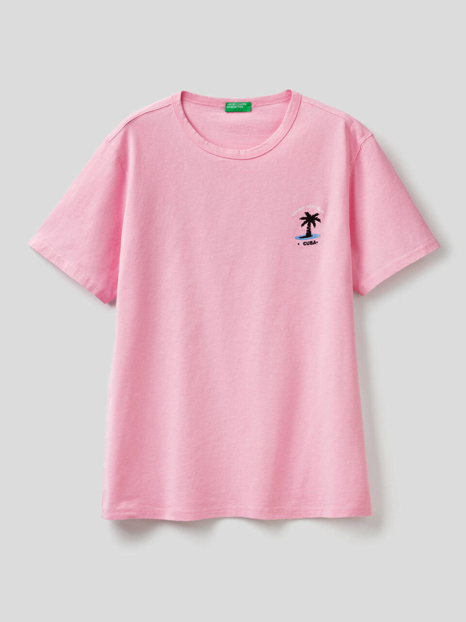 T-Shirt aus reiner Baumwolle mit Stickerei image number 1