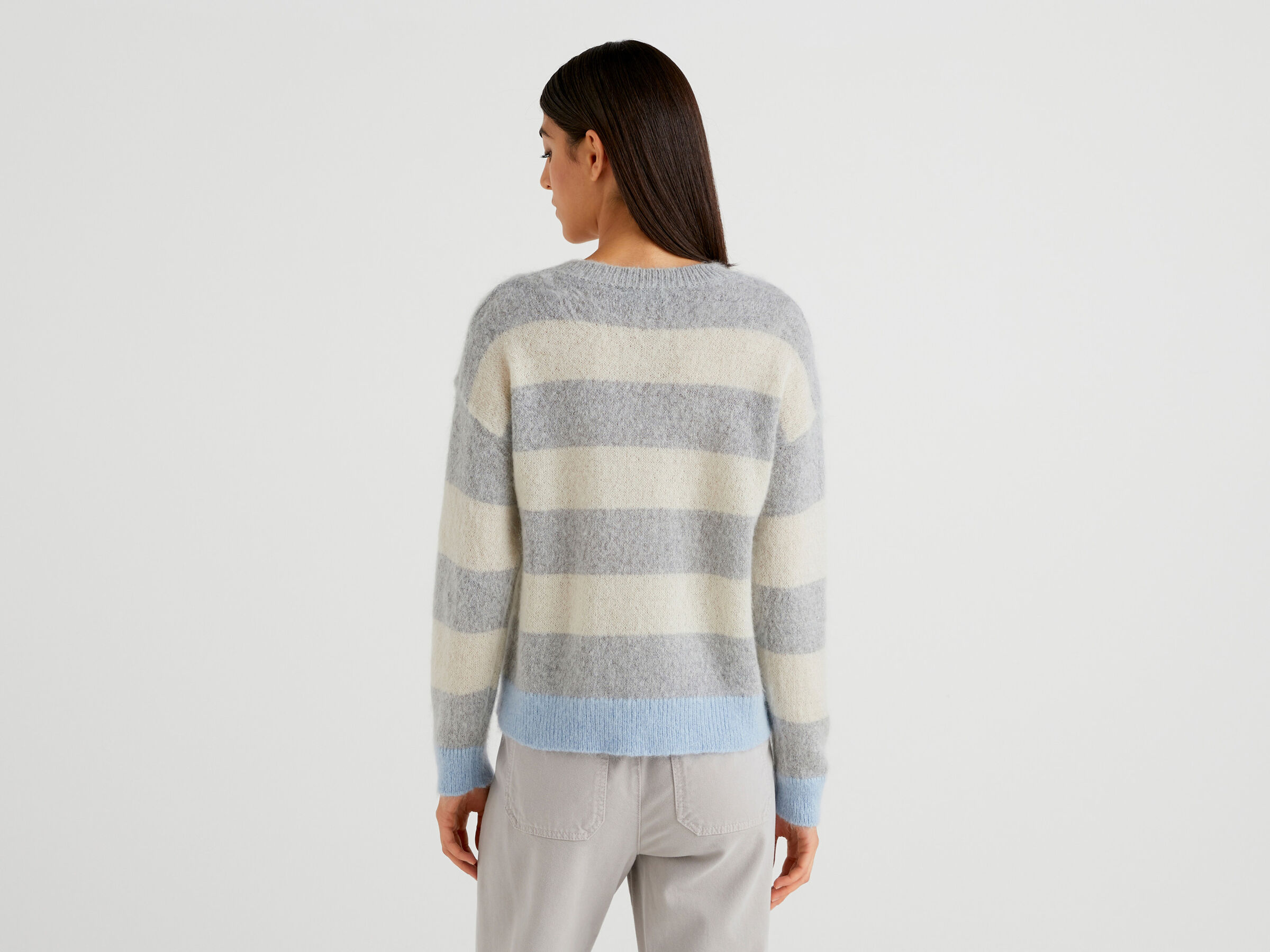 Gestreifter Pullover in einer Mohair-Mischung image number 2