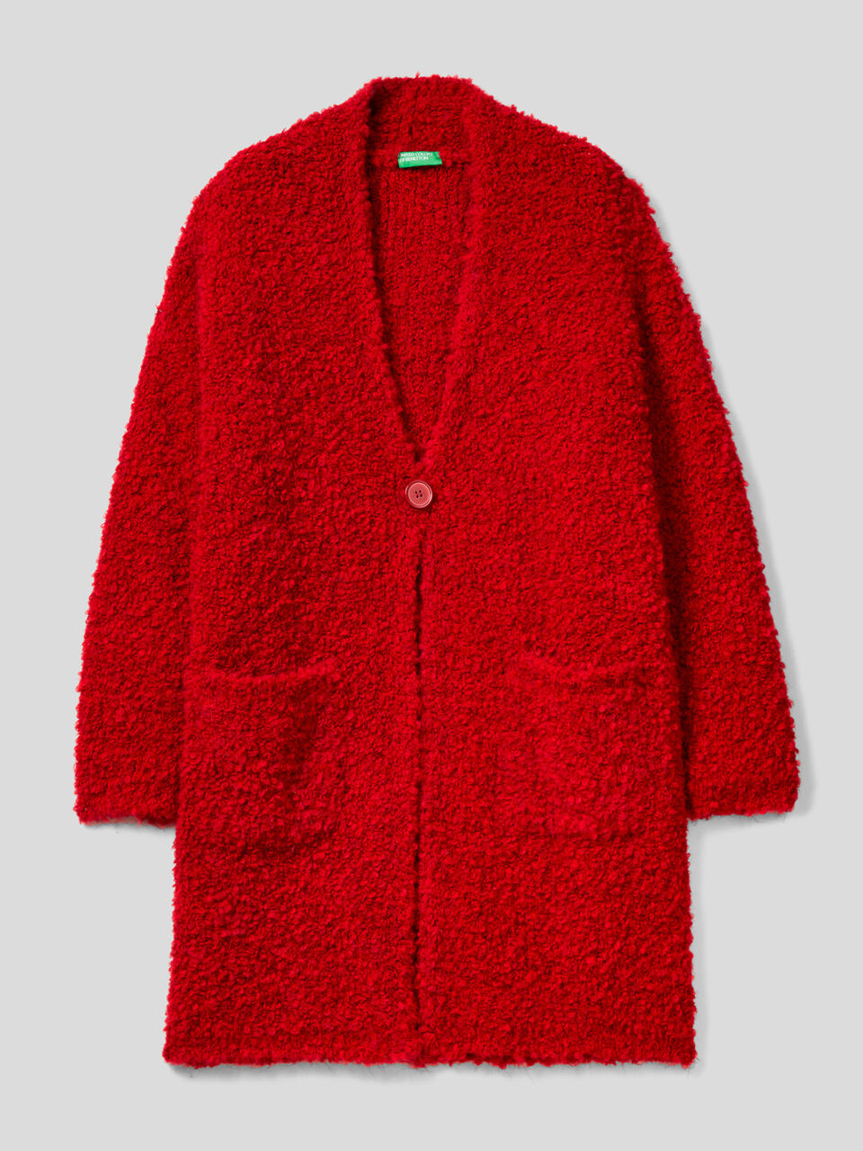Maxi-Strickjacke aus einer Mischung aus Wolle in Bouclé image number 1