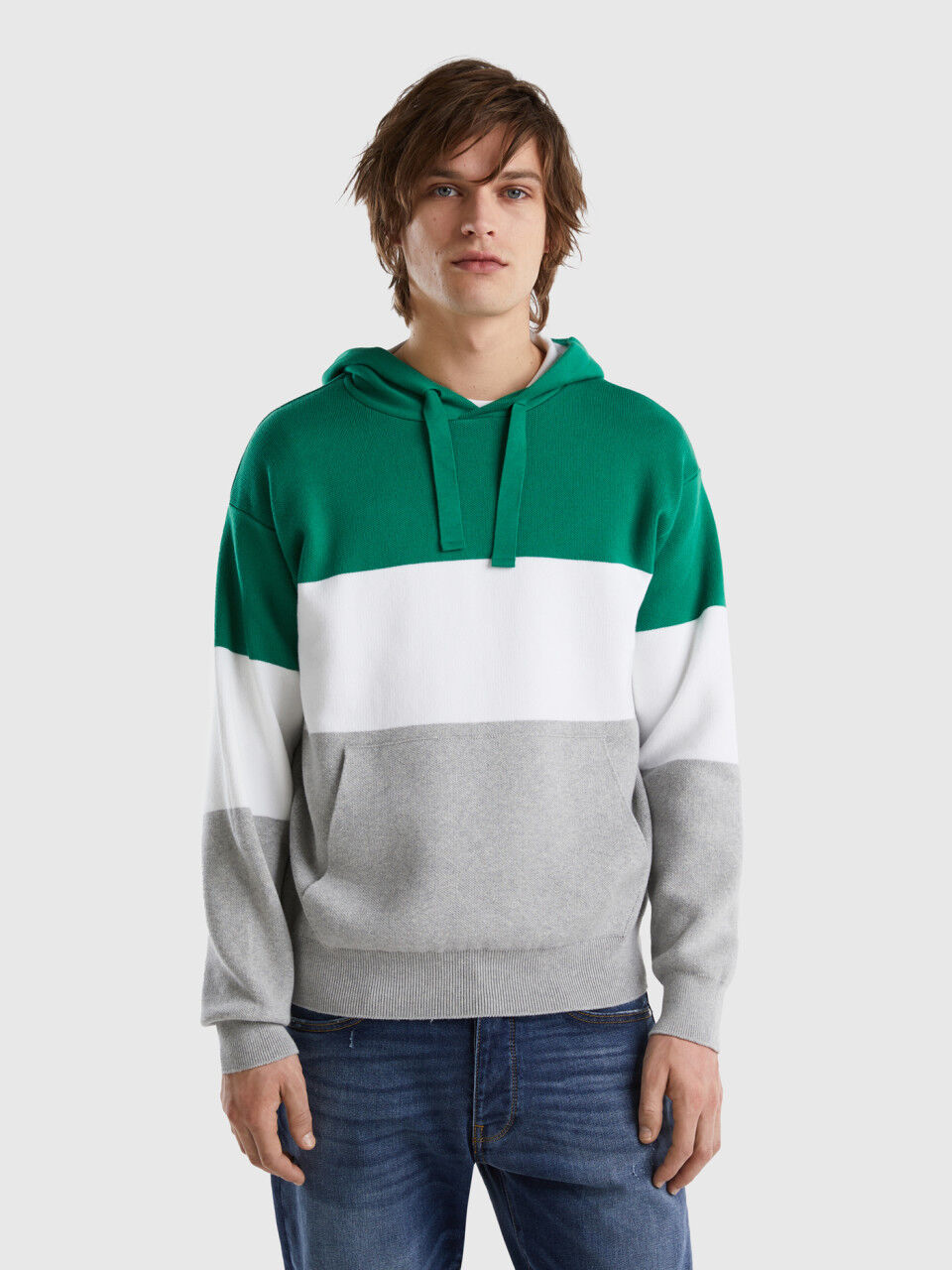 Sweatshirt aus Strick mit Farbblöcken