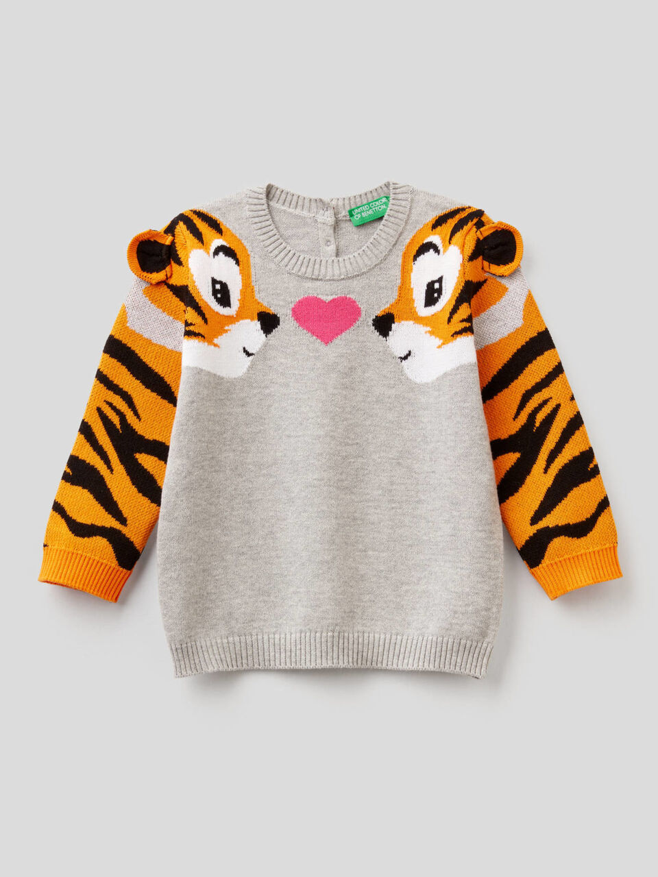 Pullover mit Intarsienarbeit in Form von Tigern image number 1