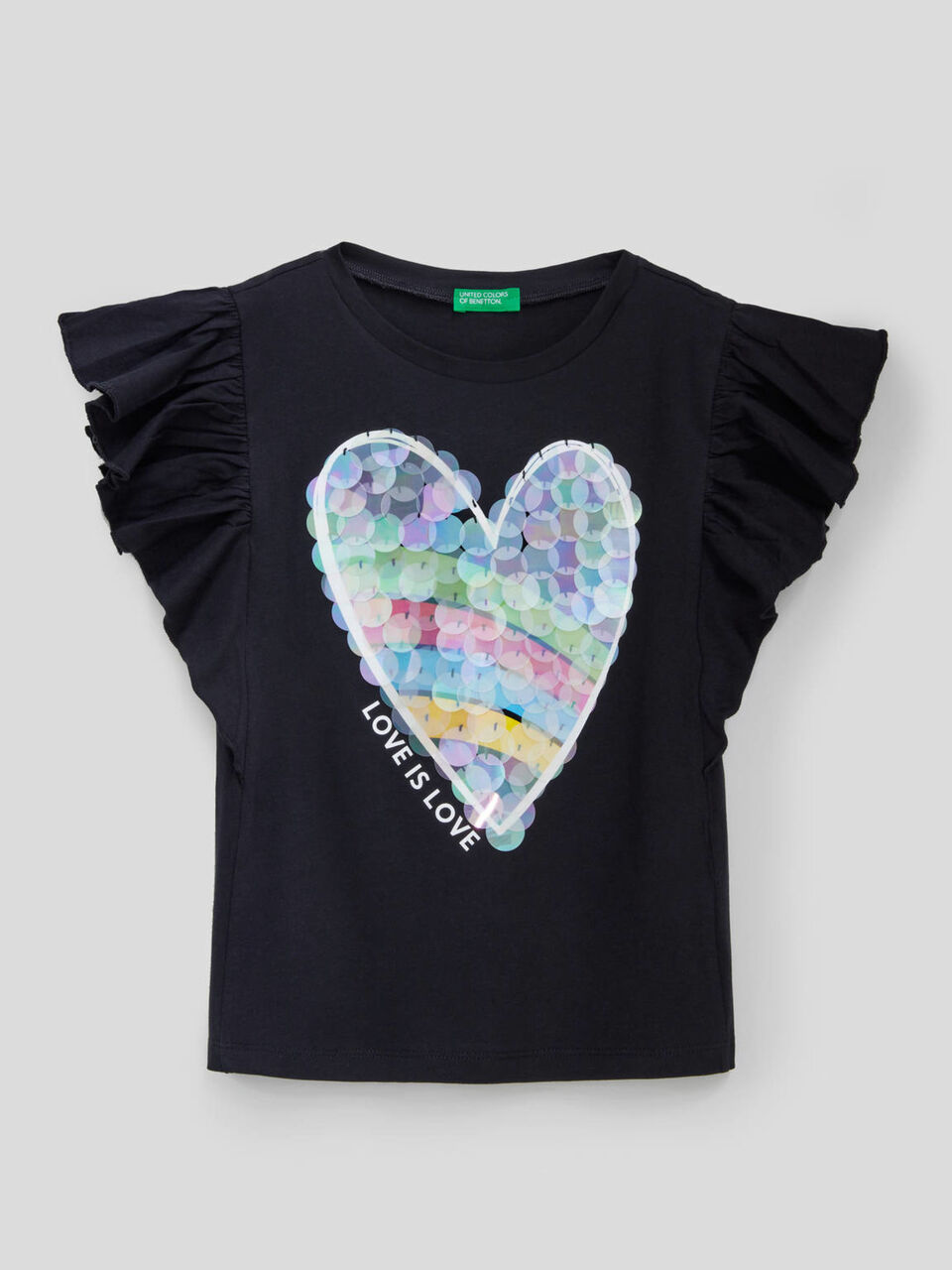 T-Shirt mit Volant-Ärmeln image number 1