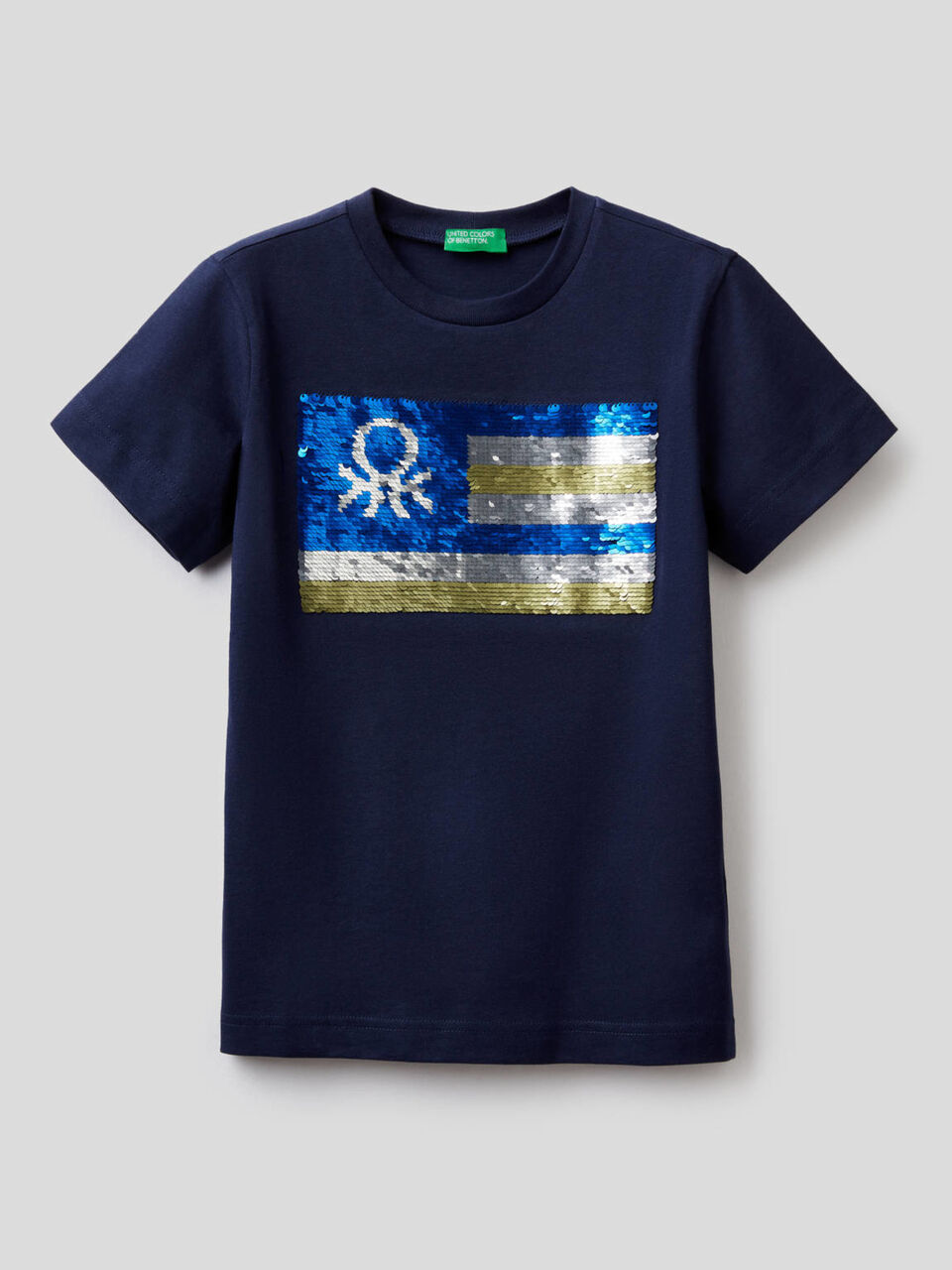 T-Shirt aus reiner Baumwolle mit Pailletten image number 1