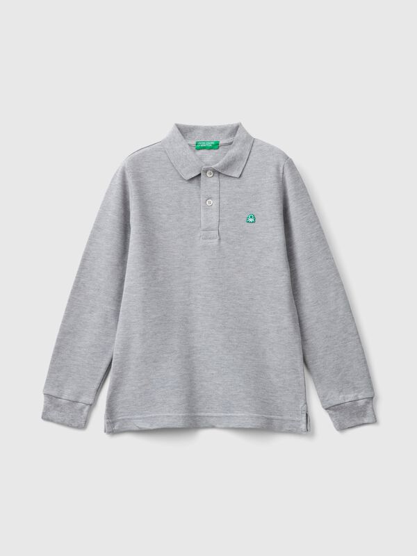 Langärmeliges Poloshirt aus Biobaumwolle Jungen