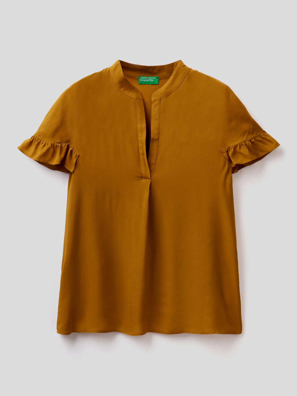 Bluse mit kurzen Ärmeln und Rüsche image number 1