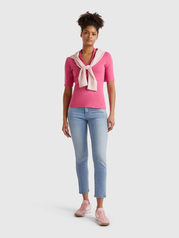 Slim-Fit-Jeans mit hohem Bund Damen