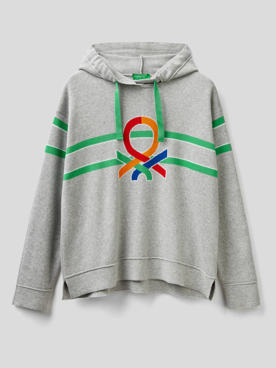 Pullover aus Trikot-Baumwolle mit Kapuze image number 1