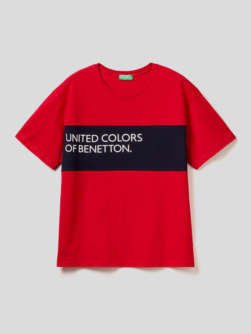 T-Shirt aus 100% Baumwolle mit Streifen in einer Kontrastfarbe image number 1