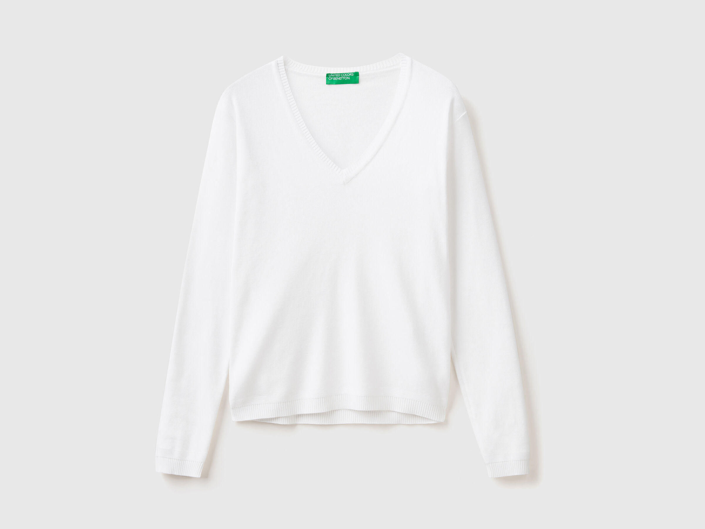 Pulli aus reiner Baumwolle mit V-Ausschnitt image number 4