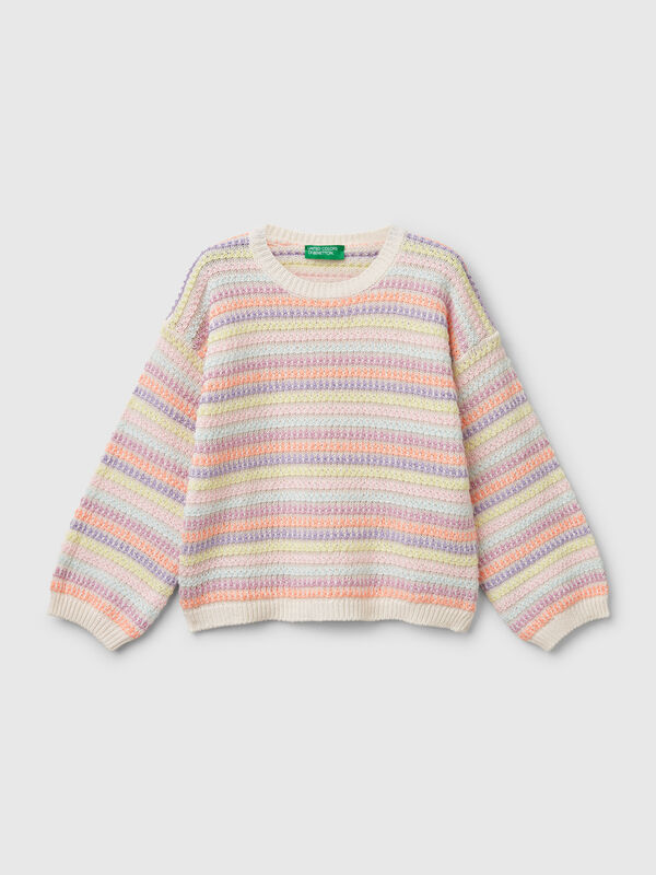 Mehrfarbig gestreifter Pullover Mädchen