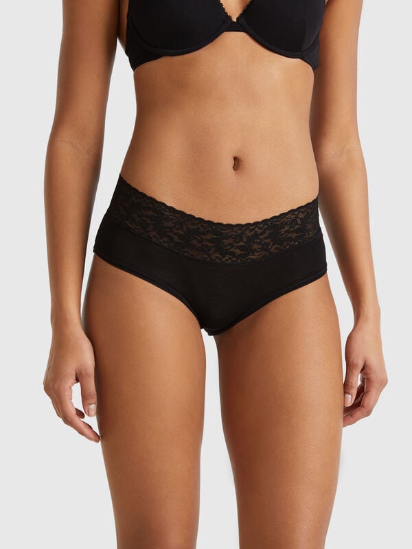 Culotte mit Spitzenkante Damen