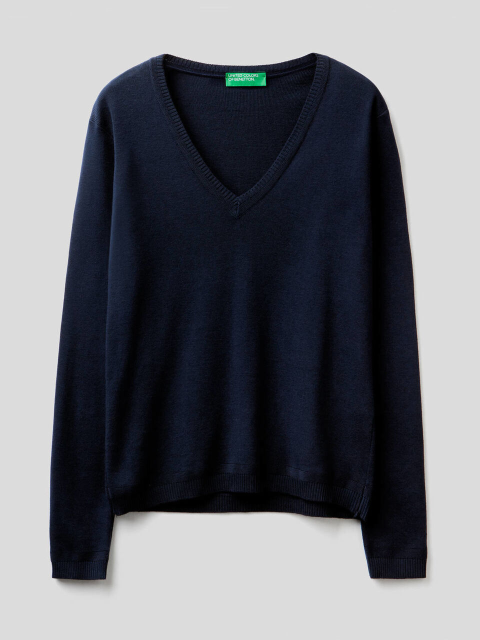 Pullover aus reiner Baumwolle mit V-Ausschnitt image number 1