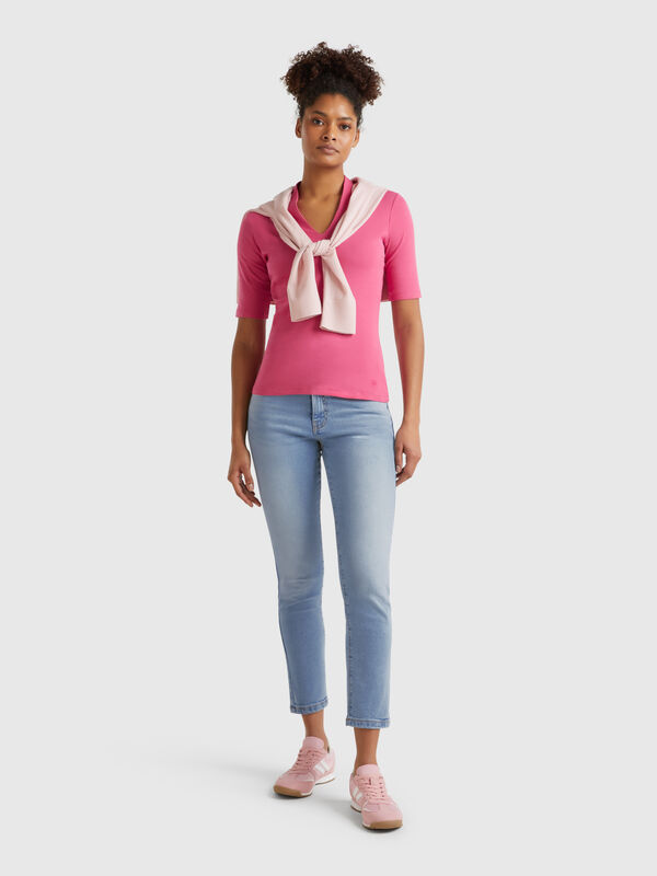Slim-Fit-Jeans mit hohem Bund Damen
