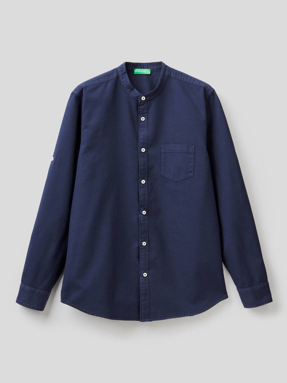 Slim-Fit-Hemd mit koreanischem Kragen image number 1