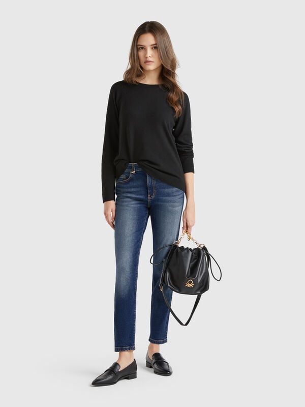 Slim-Fit-Jeans mit hohem Bund Damen