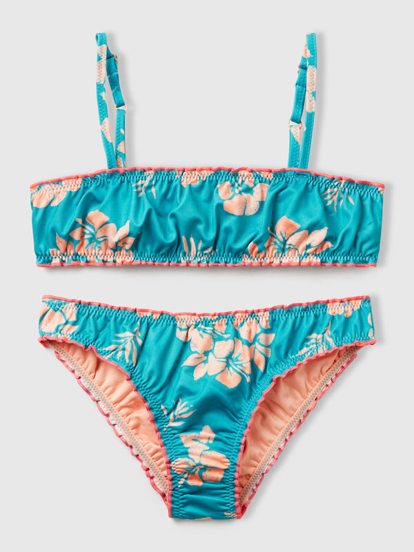 Strandbikini mit Blumendruck Mädchen