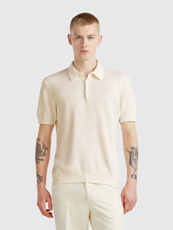 Kurzarm-Strickpoloshirt Herren